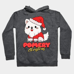 Merry Christmas pomeranian dog pom pomerian typography | Morcaworks Hoodie